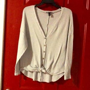 Waffle tie shirt/sweater